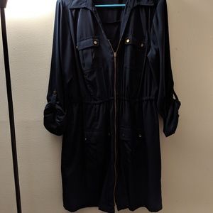 Navy utility shirt dress
